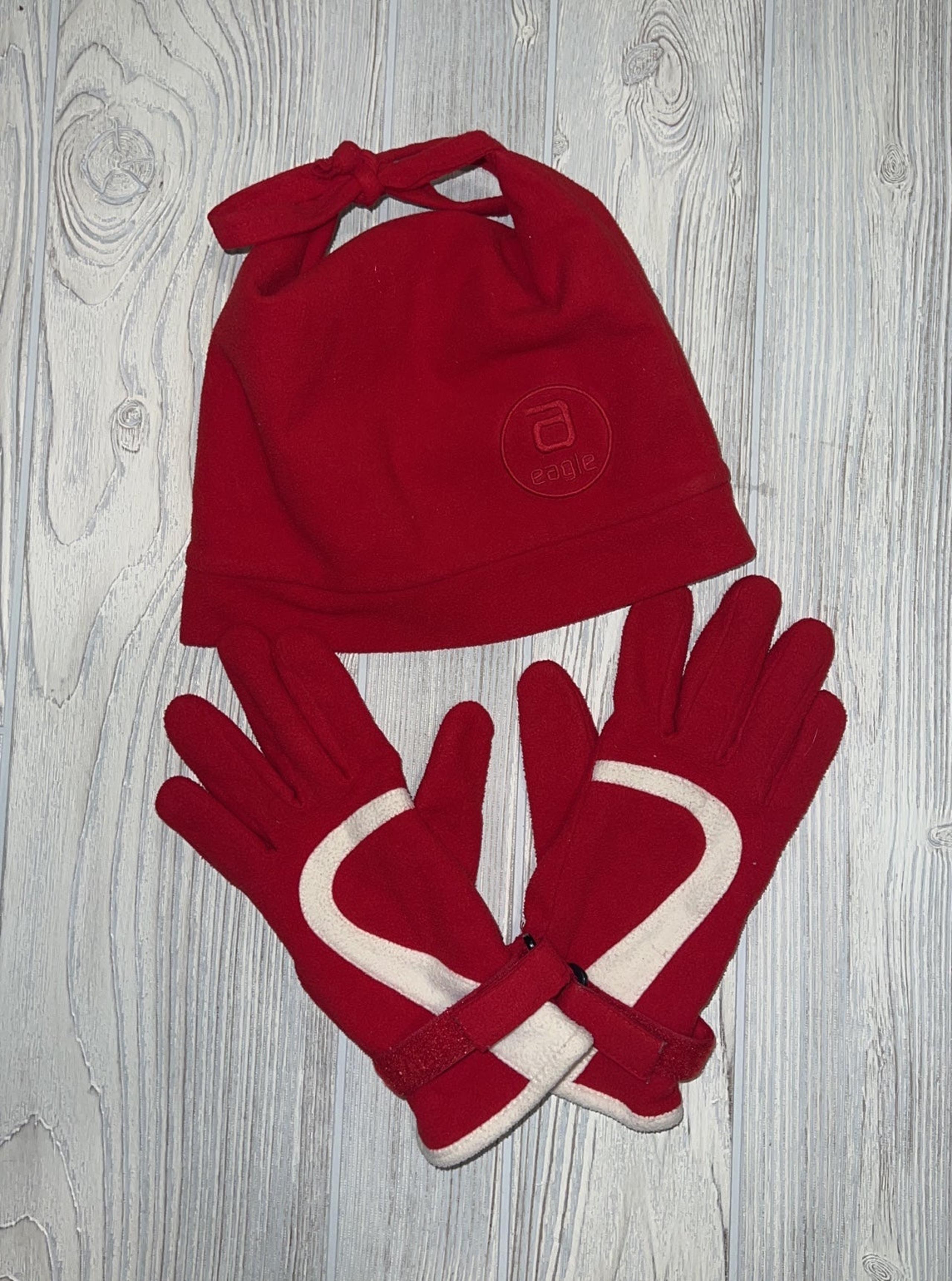 Red Winter Hat and Gloves set - American Eagle
