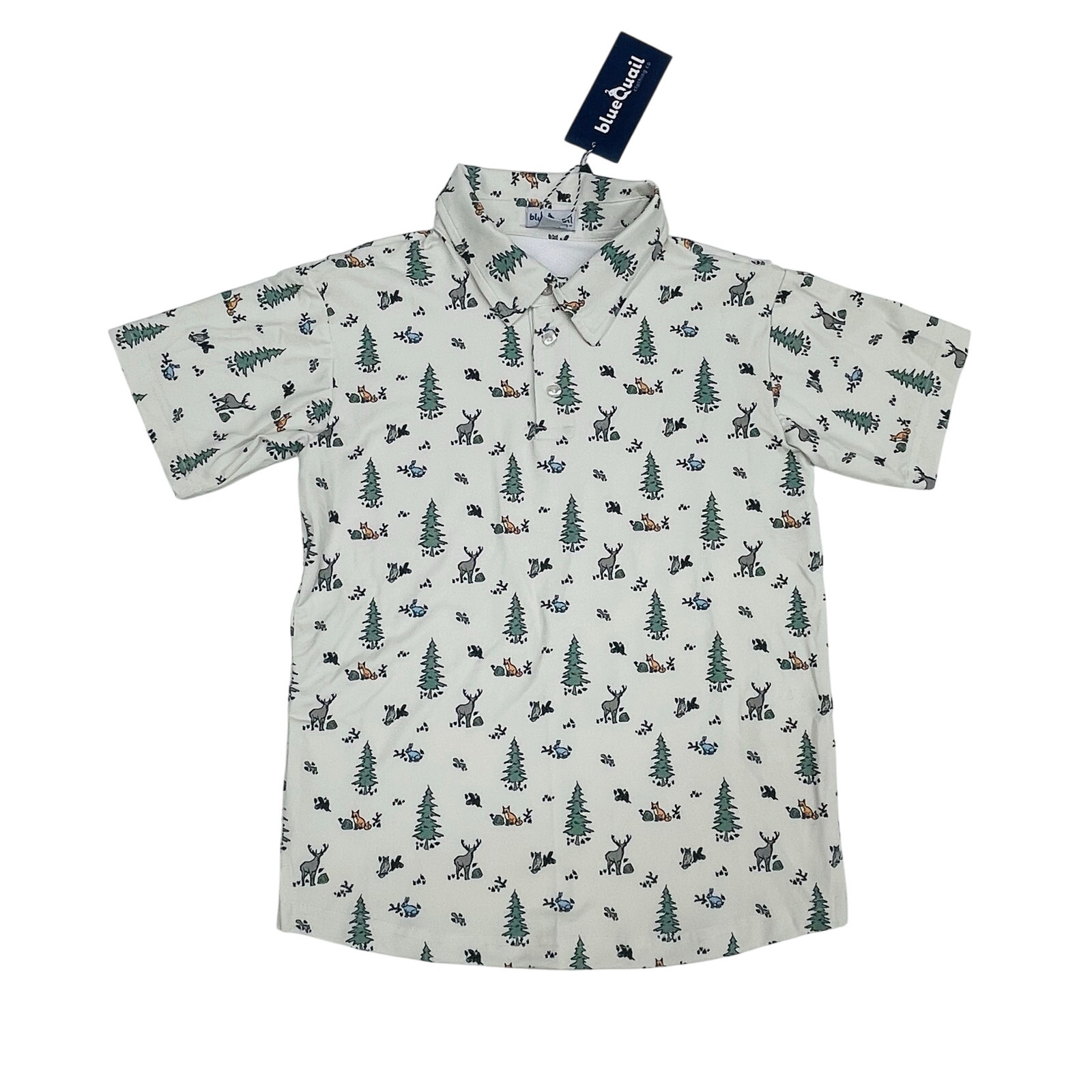 NWT Blue Quail Size 8 Woodlands Polo Vented Shirt