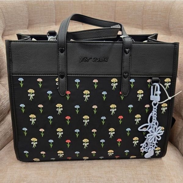 NEW Betsey Johnson Floral Tote Handbag