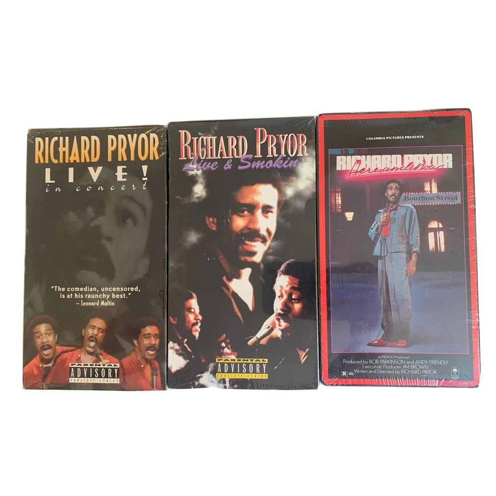 Lot Of 3 Richard Pryor SEALED VHS Live In Concert, Live & Smokin' & Here And Now