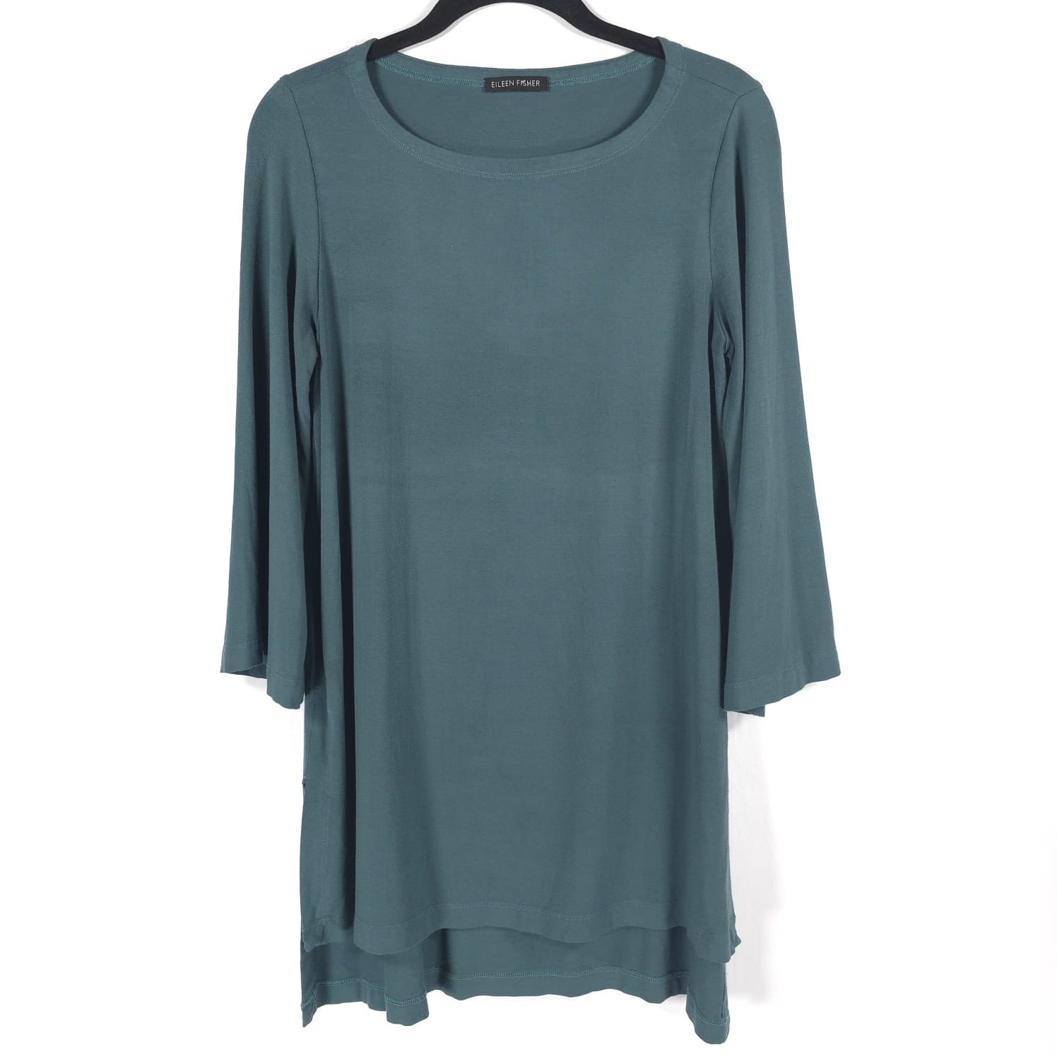 EILEEN FISHER Tunic Long Top Viscose Jersey Dragonfly Bateau Nk No Size Tag