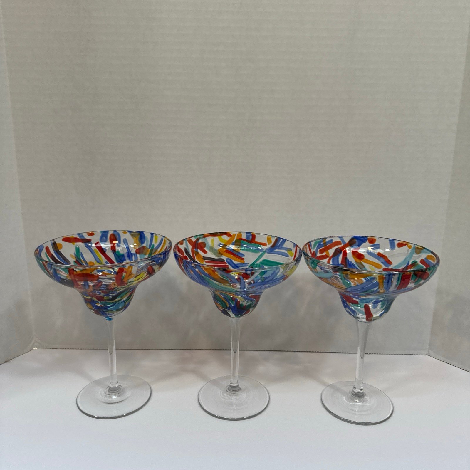 Pier 1 Confetti Margarita Glasses Set of 3