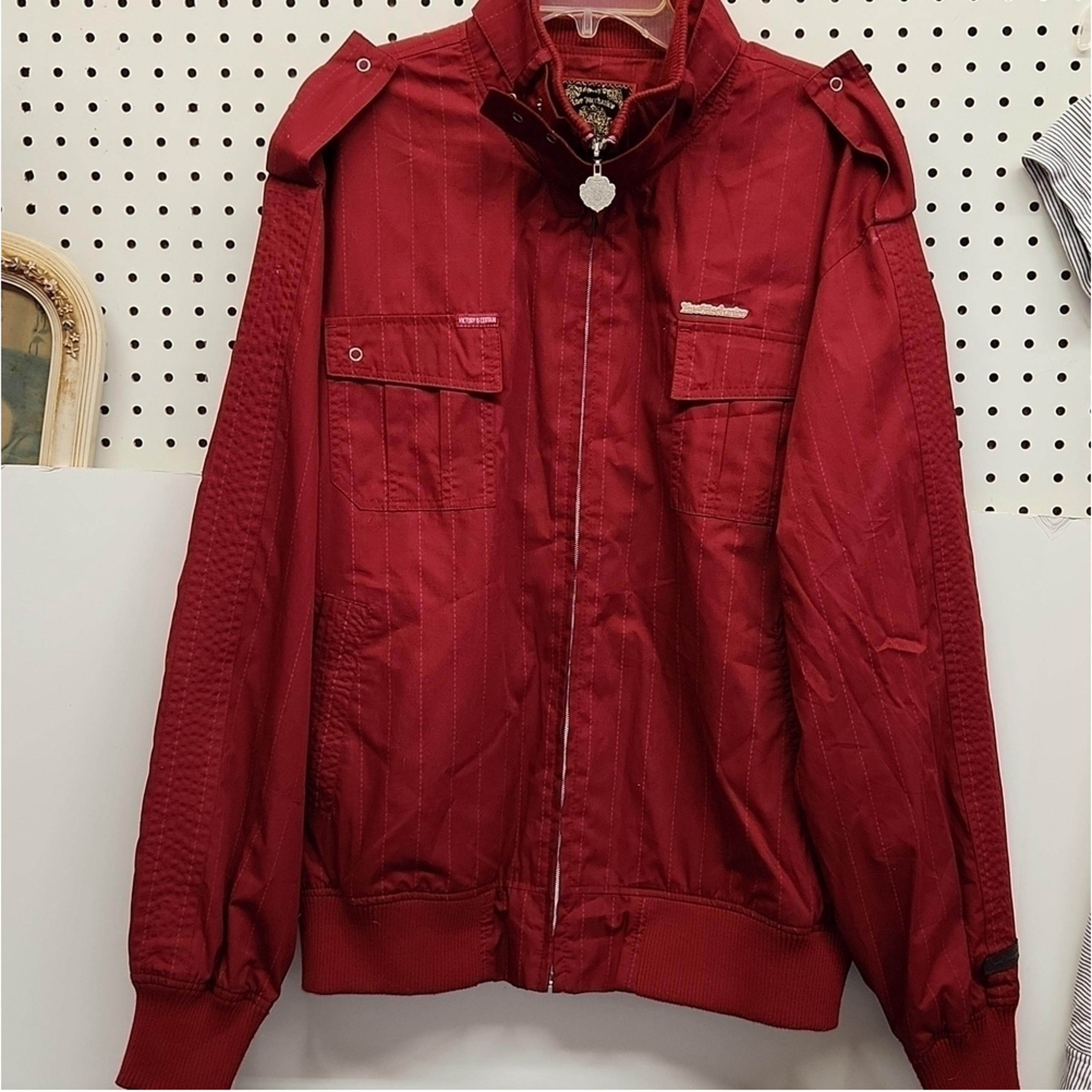 LIVE mechanics jacket men's size XL EUC red zip front