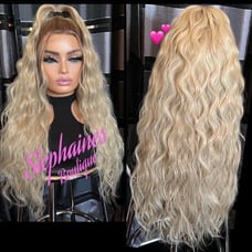 Human Hair blended lace front wig