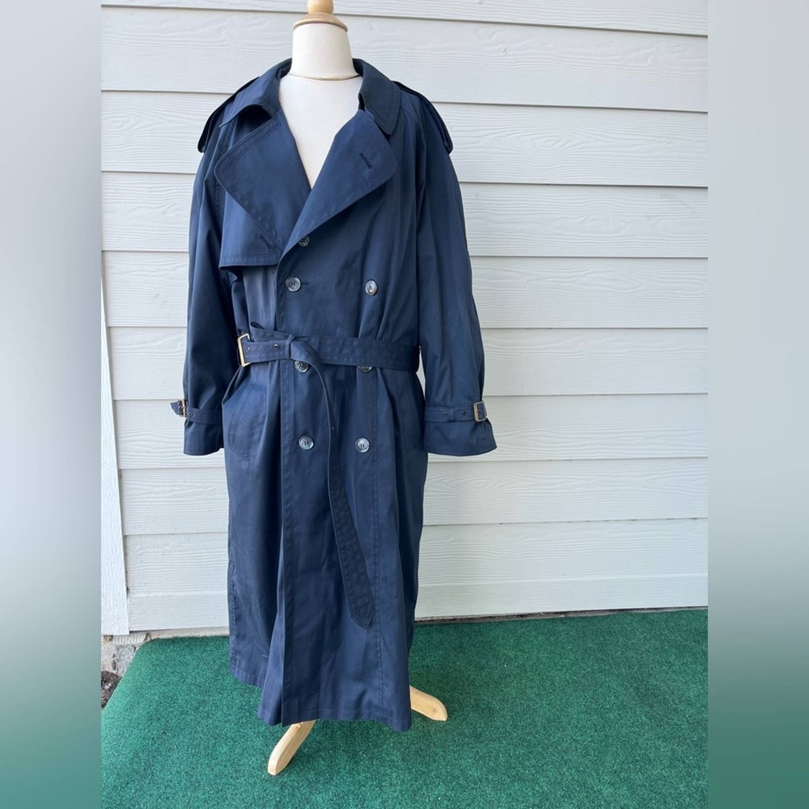 Alberto Peruzzi men’s navy trench coat size S-38