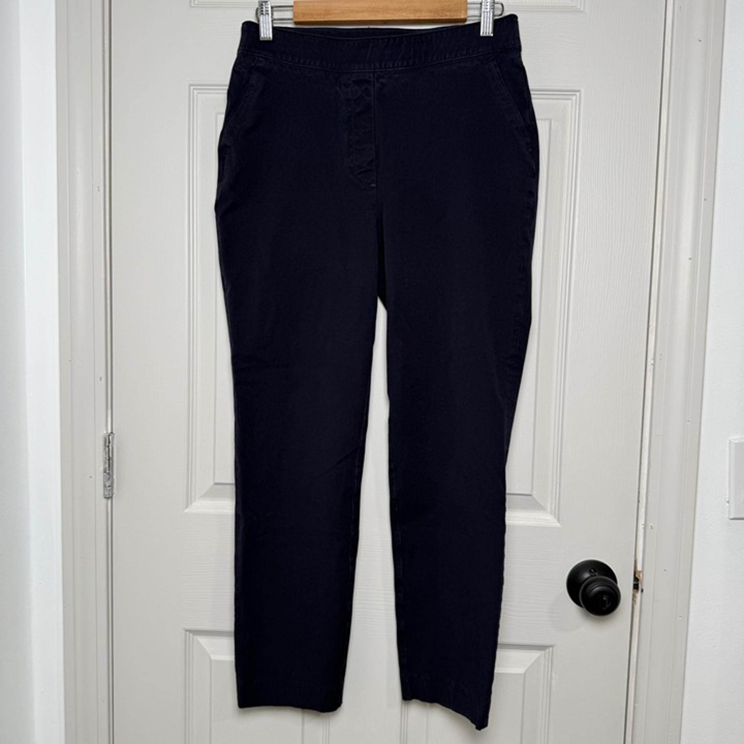 SPANX Pants Womens Medium Long Blue On-TheGo Polished Ankle Slim Straight Office