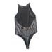 Victorias Secret Sport black shimmer high neck halter bodysuit snap crotch Small