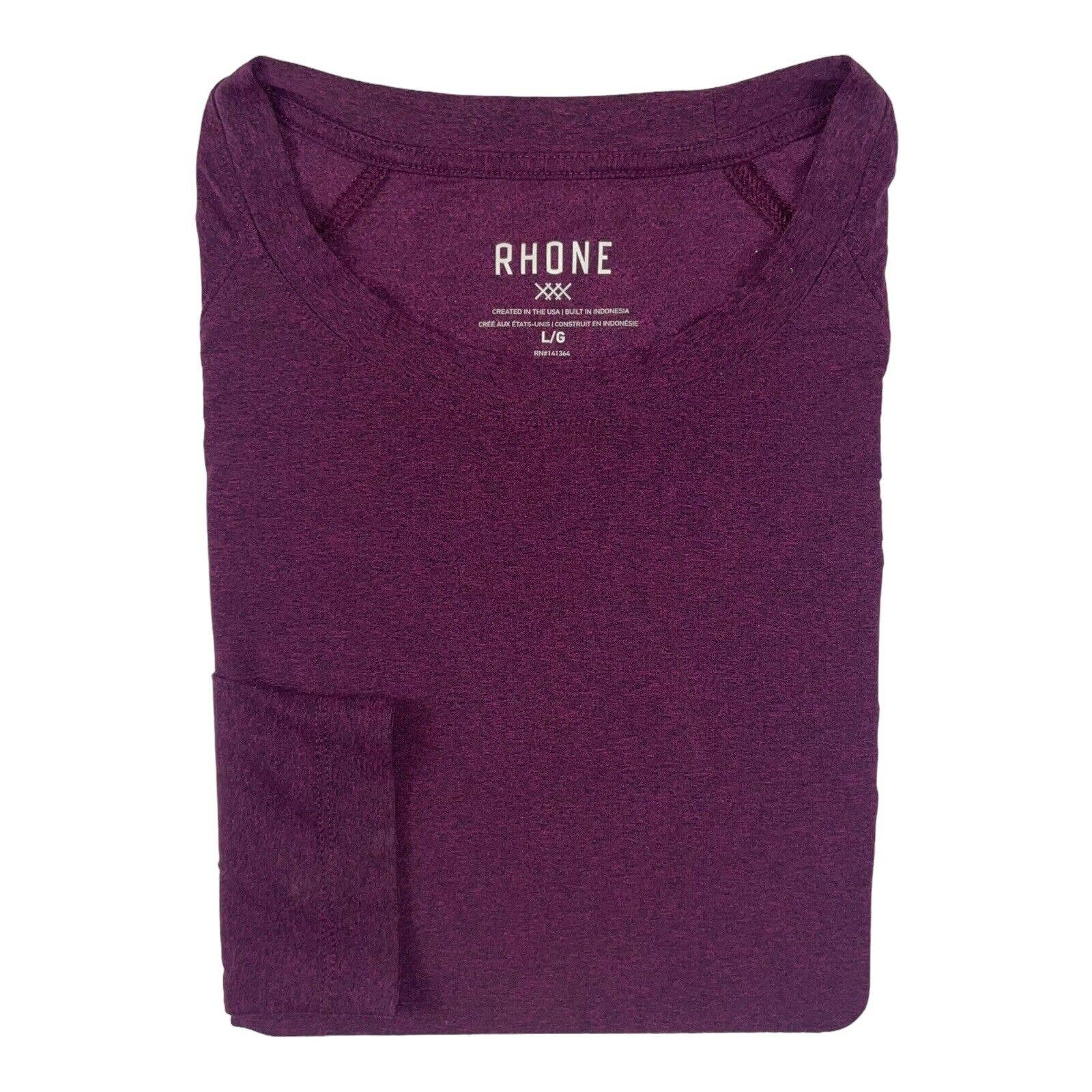 Rhone Purple L/S Mens Performance T Shirt Size Large Excellent