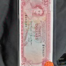 1968 Bahamas 3 dollar bill