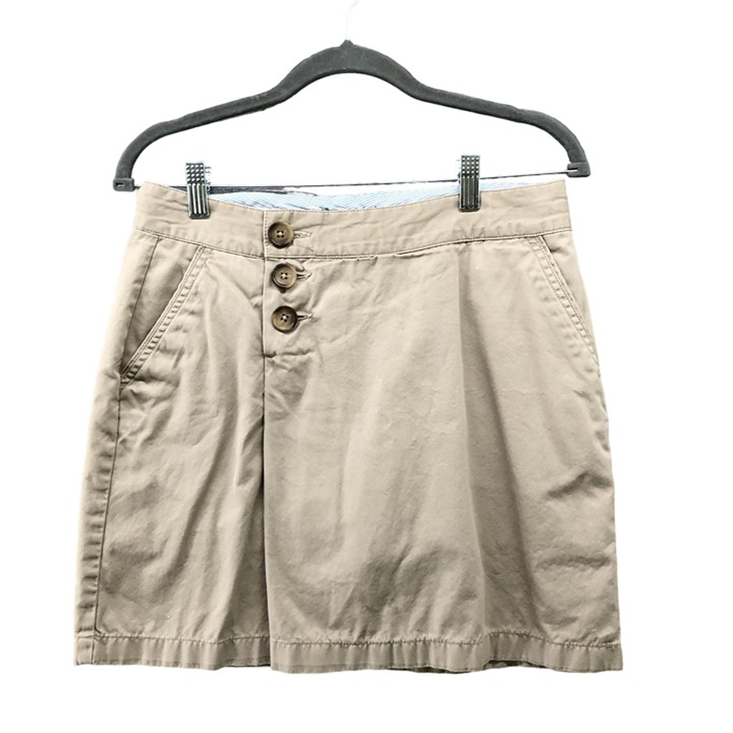 Lands' End Mini Skirt Womens 4P Khaki Beige Pleated Preppy