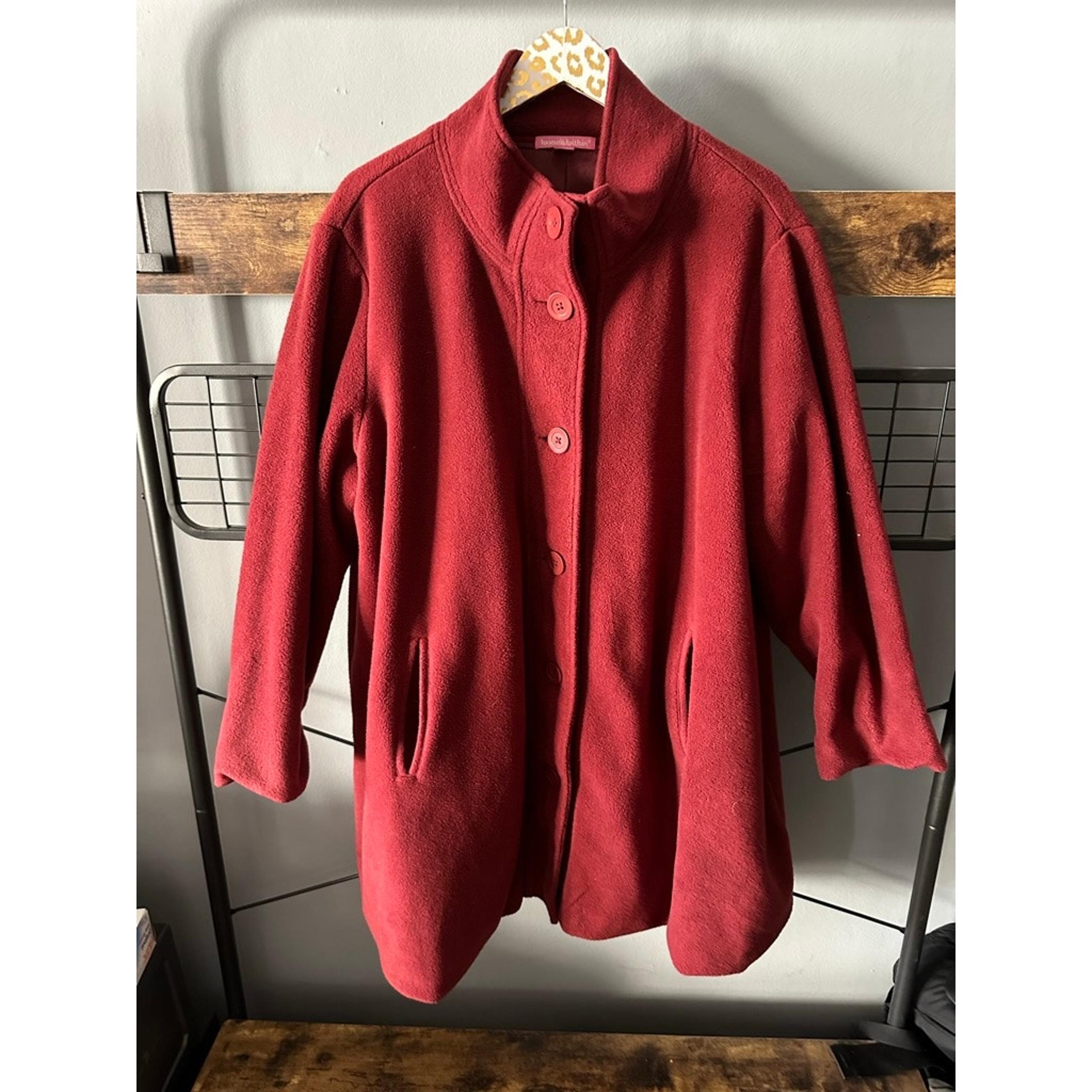 Woman Within Women's Plus Fleece Peacoat | Size 1X