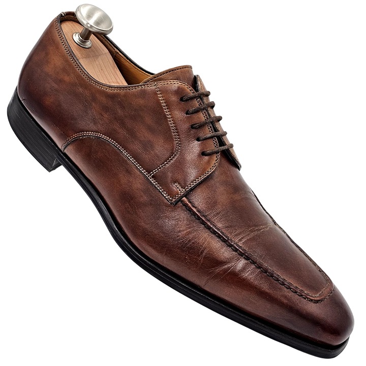 Magnanni for Neiman Marcus Patina Brown Leather Dress Shoes Mens 10.5M Oxfords