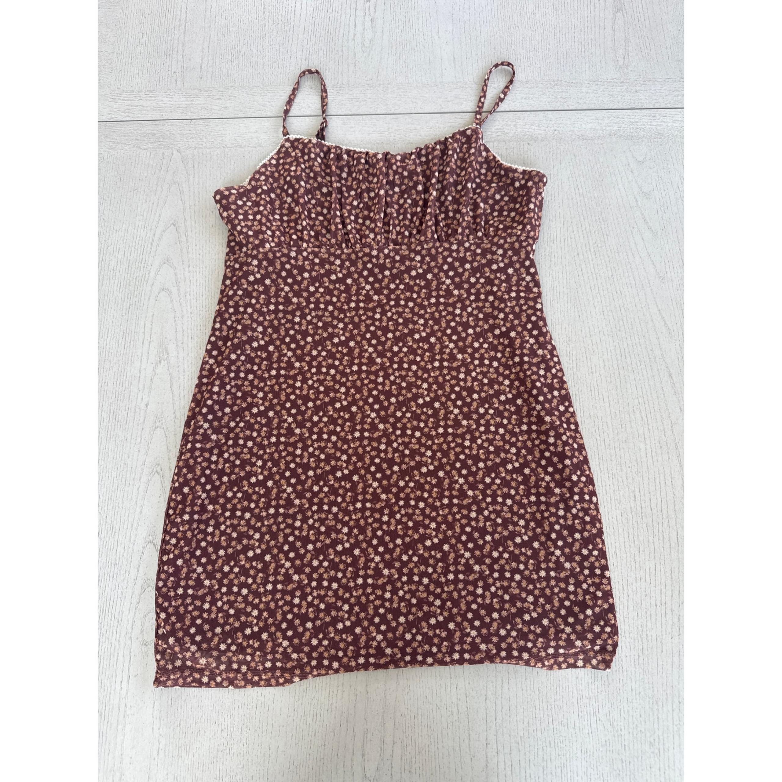 Justify Brown Floral Mini Dress Cottagecore Y2K Girly Balletcore G
