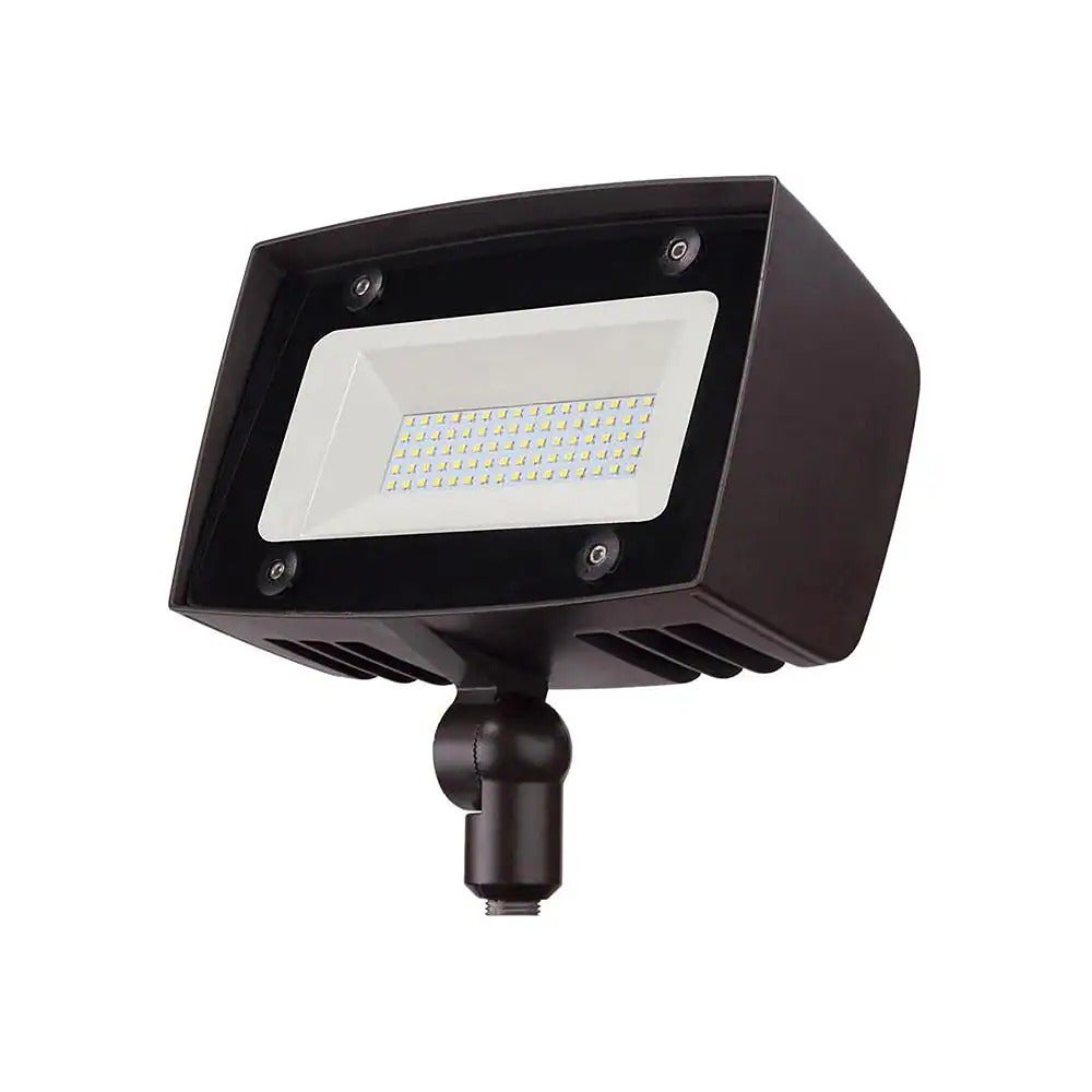 150W Equivalent Bronze Outdoor Integrated LED Flood Light, 5000 Lumens, DuskDawn