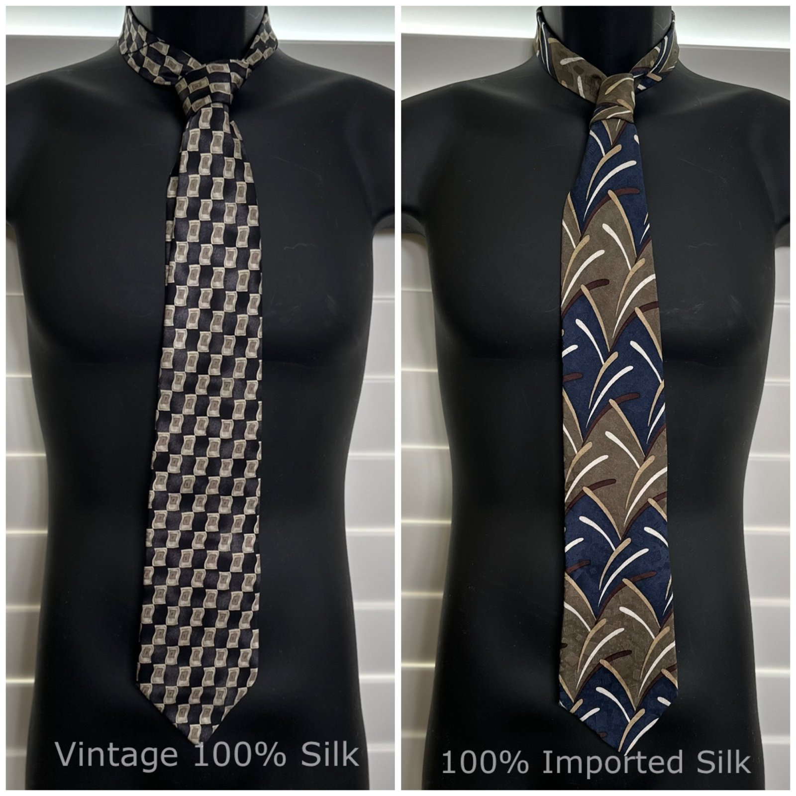 2 100% Silk ties 1 vintage Geoffrey Beene and 1 Ziggurat tie
