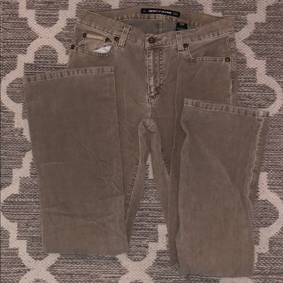 DKNY Jeans sz 7 corduroy beige straight leg pants