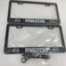 Mazda Bundle 2x Black Steel License Plate Frames + 1x Leather Keychain New