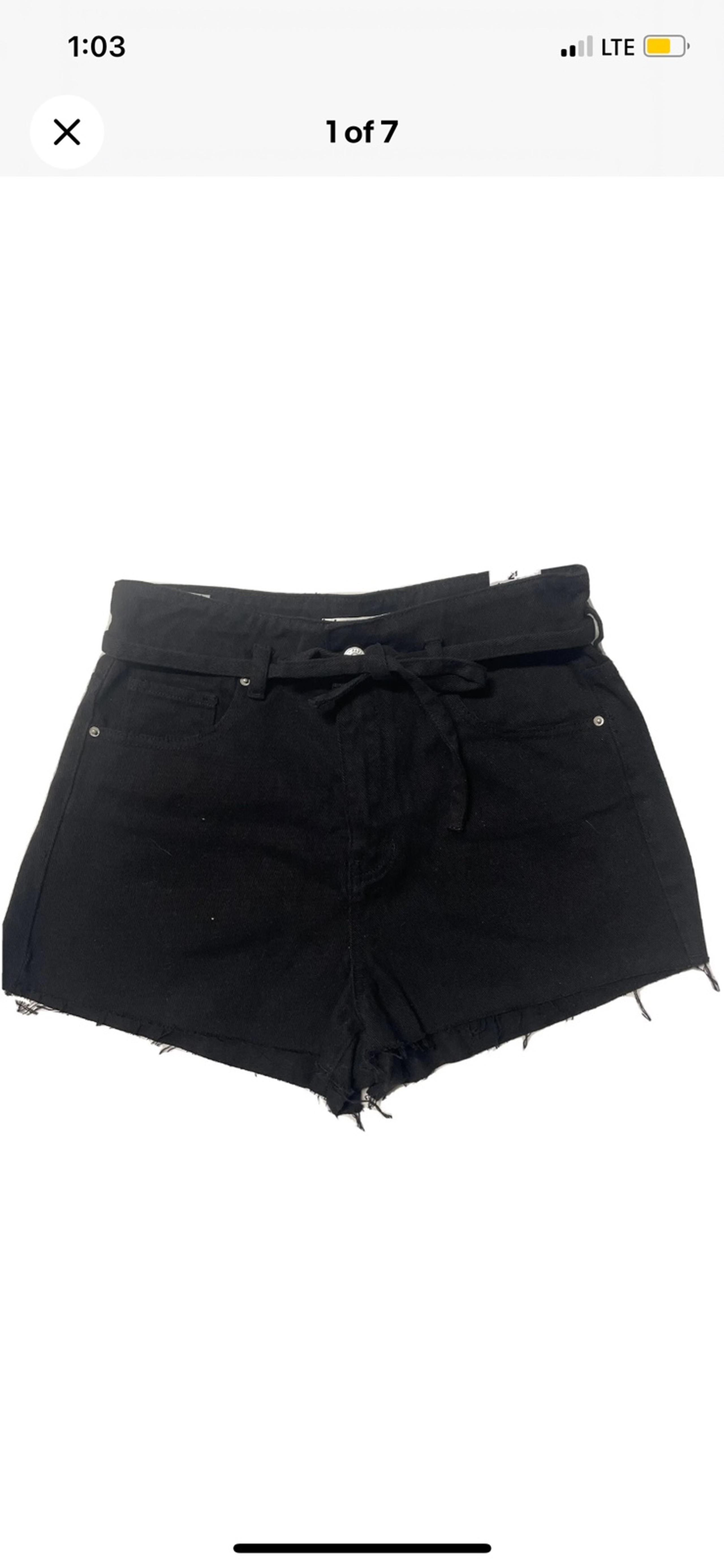 Pacsun Black Mom Jean Shorts With String Tie Belt Women's Size 28 NWT