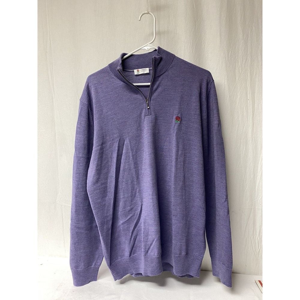 Rare Logo CHARLES TYRWHITT Jumper Mens L Purple 100% Merino Wool
