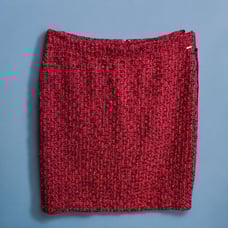 Donna Karan Bare Necessities Red & Black Tweed Metallic Pencil Skirt -16