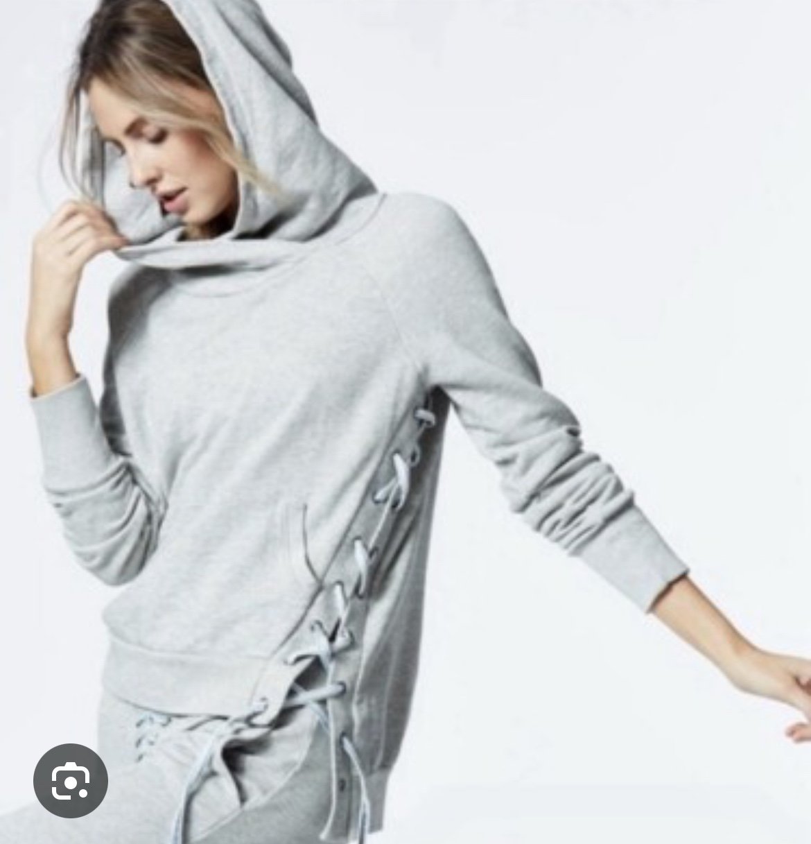 NSF ENZO Dark Grey Hoodie with Side Lace-Up Detail