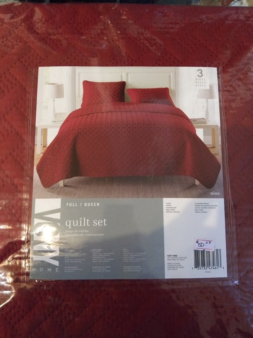VCNY Home Nina Solid Basketweave Quilt S
