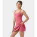 NWT Halara Everyday Cloudful Fabric Backless 2-in-1 Workout Dress Begonia Rouge