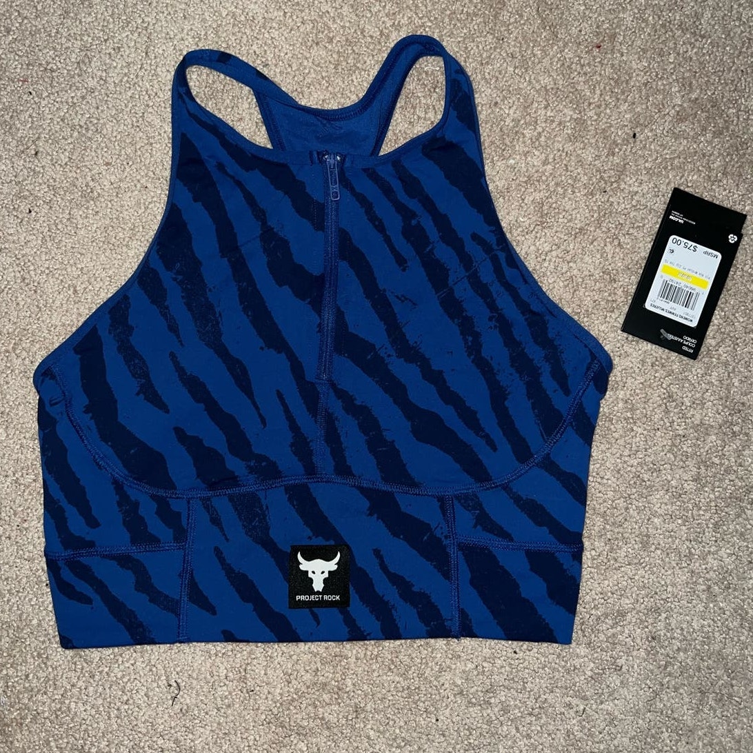 New UA Women's Project Rock Meridian Zip Printed Tank size M