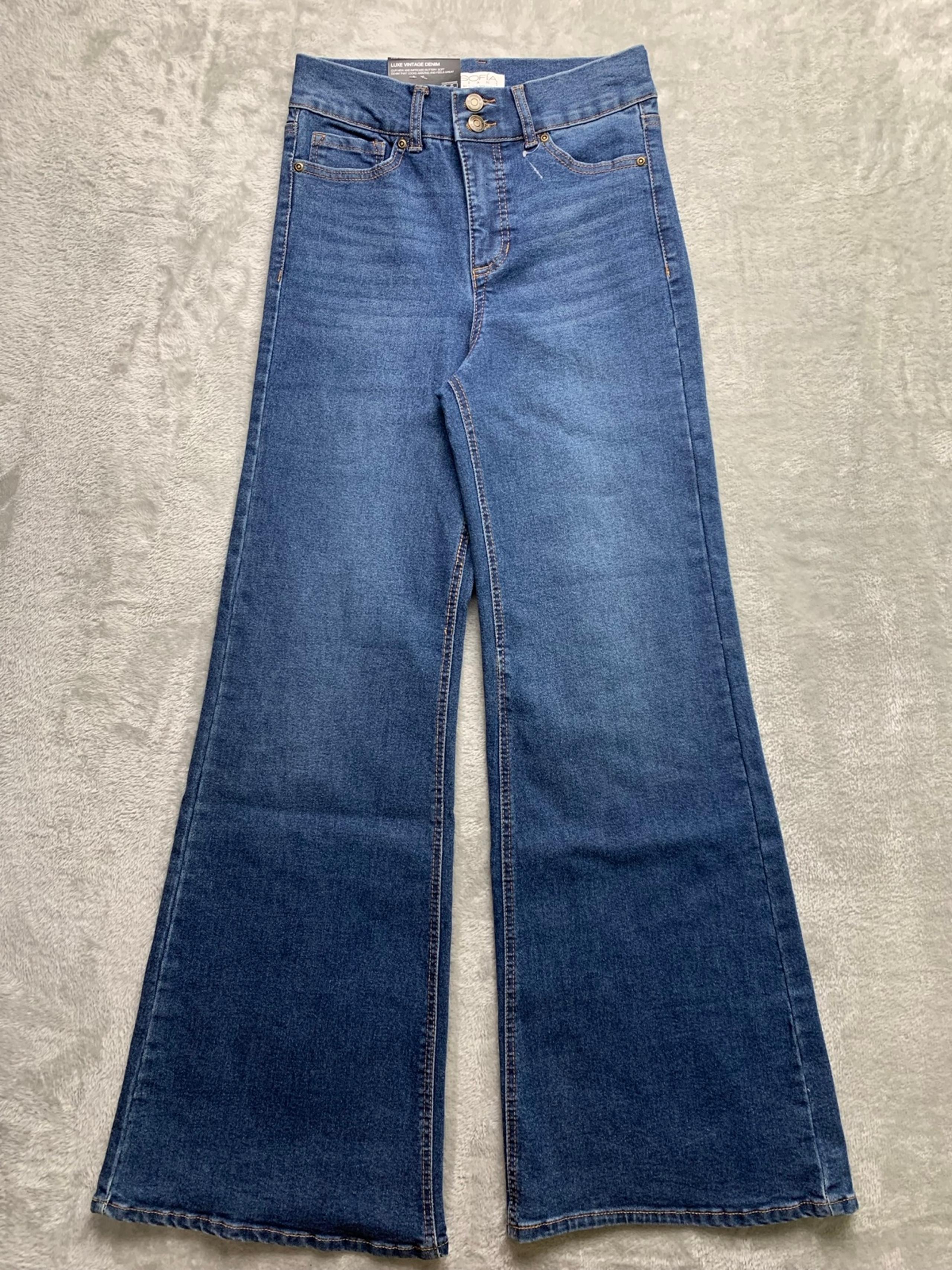 Sofia Luxe Vintage Denim Margot Wide Leg Jeans Womens Sz 2 High-Rise NWT (W561)
