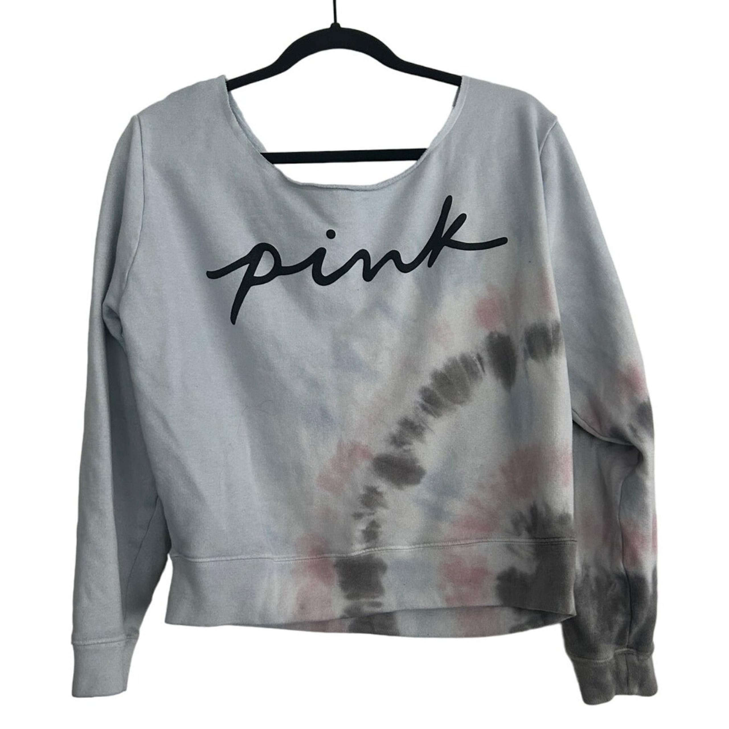 GUC Women's Pink by Victoria's Secret Gray w/Tie Dye Sweatshirt size Large
