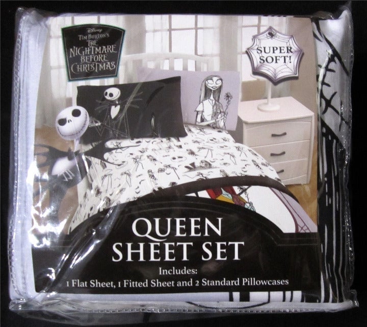 DISNEY NIGHTMARE BEFORE CHRISTMAS JACK SKELLINGTON GOTHIC LOVE QUEEN SHEET SET