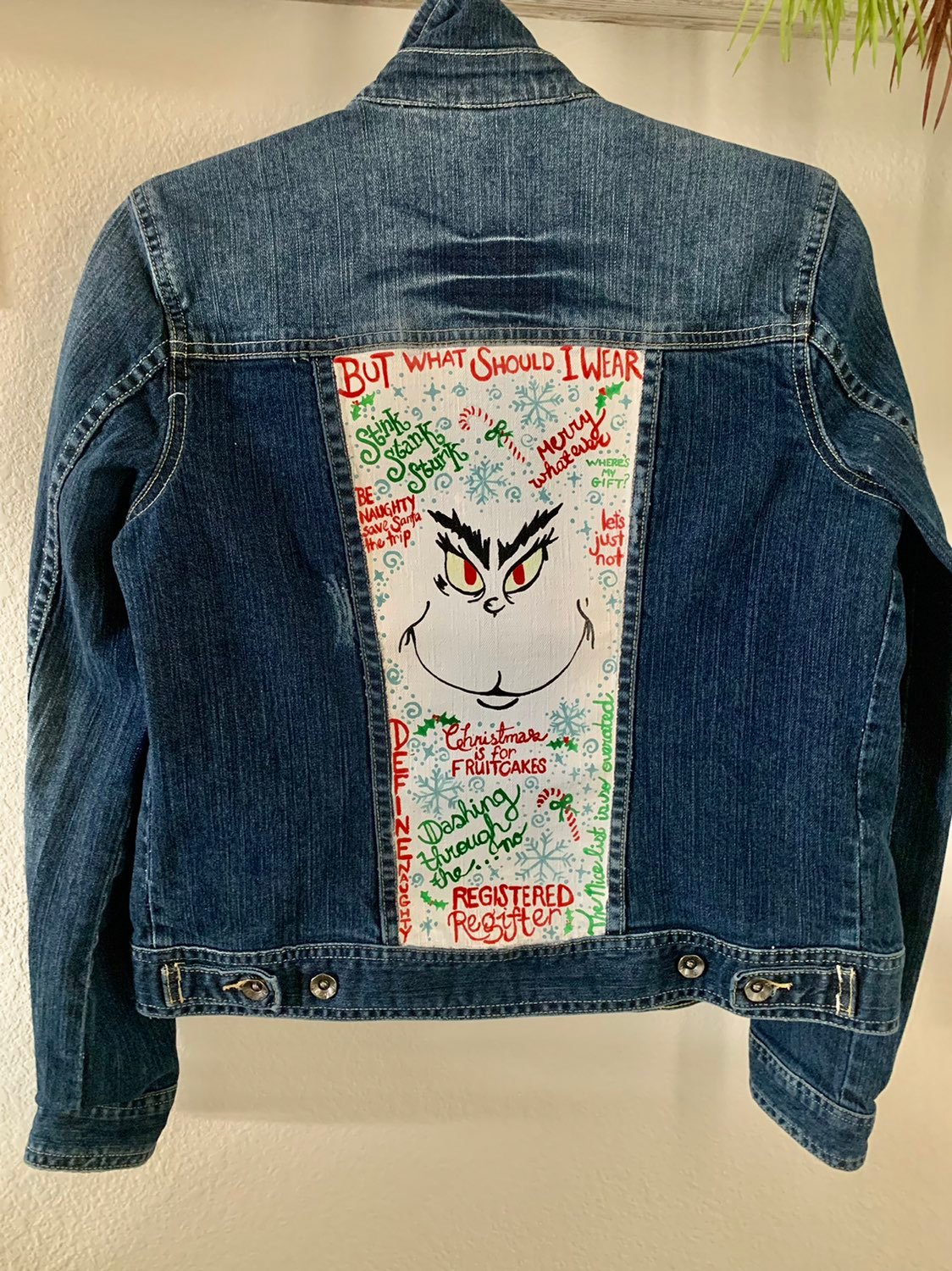 The Grinch, Hand-Painted Jean Jacket