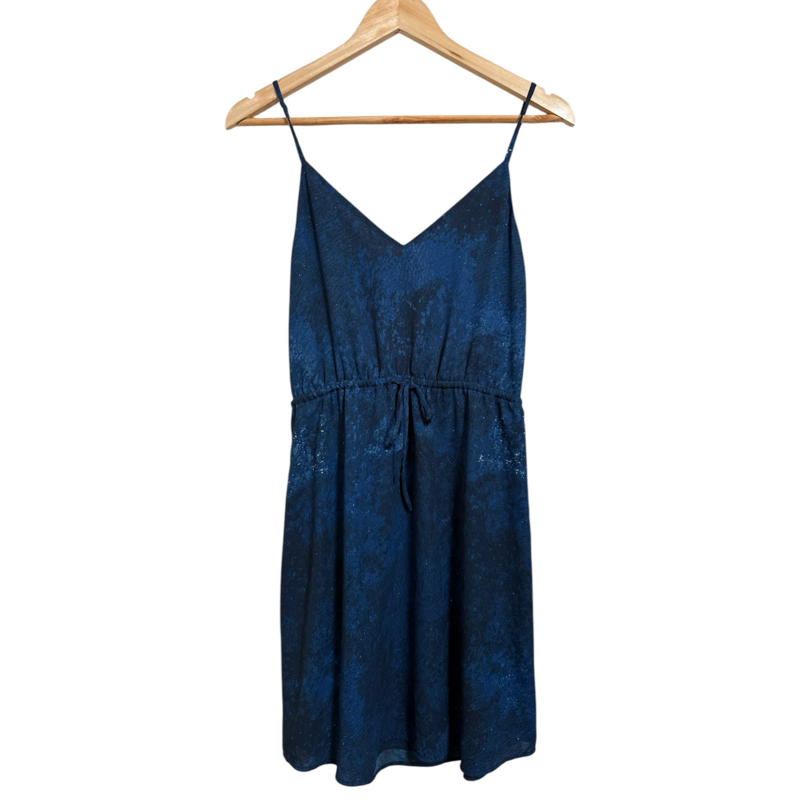 Aritzia Babaton Women's Dark Blue Print Sleeveless V-Neck Casimir Mini Dress XS