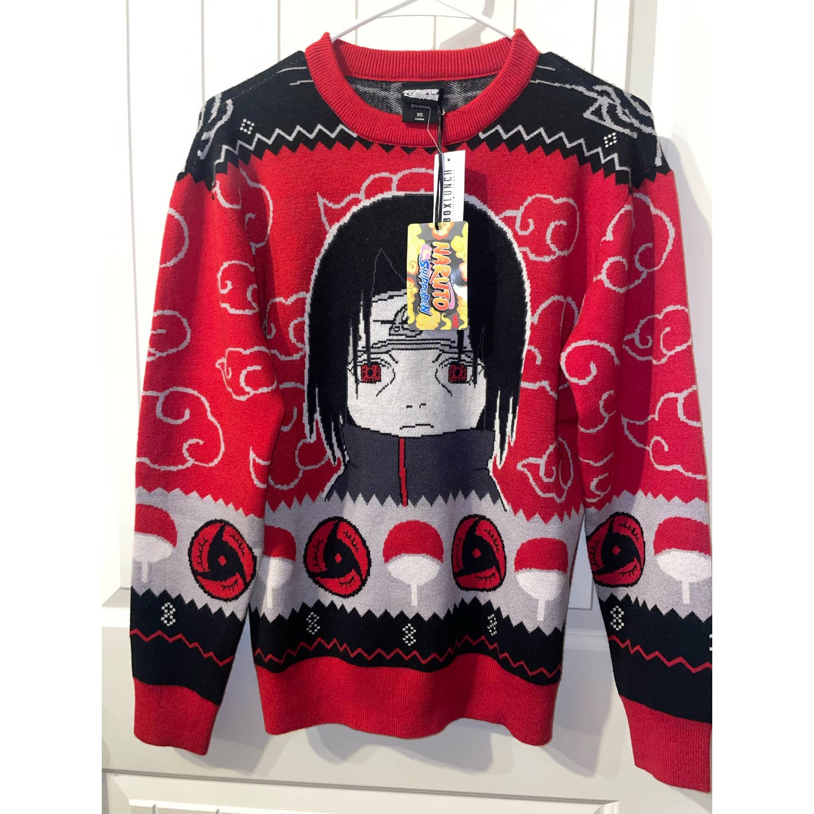 Naruto Shippuden Itachi Akatsuki Cloud Holiday Sweater XS