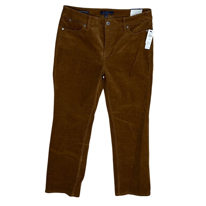 Talbots Factory Barely Boot Corduroy Pants 8P Petite Brown Slimming NWT