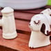 Vintage MCM Rio Hondo California Pottery Naughty Dog Peeing on Fire Hydrant 2 PC