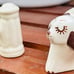 Vintage MCM Rio Hondo California Pottery Naughty Dog Peeing on Fire Hydrant 2 PC