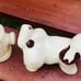 Vintage MCM Rio Hondo California Pottery Naughty Dog Peeing on Fire Hydrant 2 PC