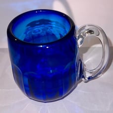 Vintage Andres & Chapman Signed Cobalt Blue Hand-Blown Glass/Cup Art