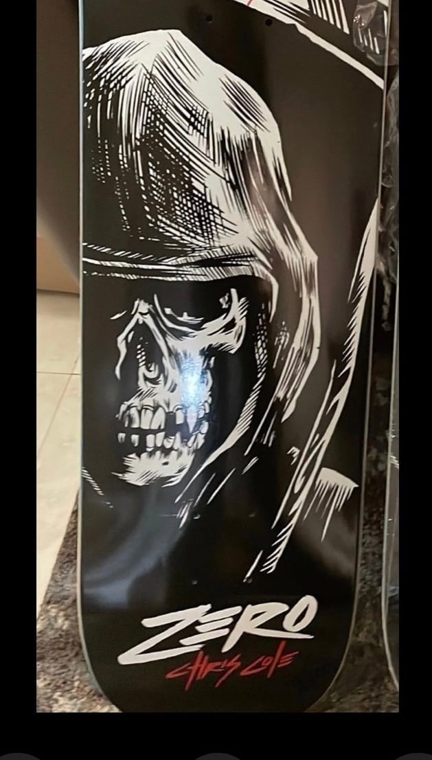 Chris cole ZERO signed Reaper skater of the year graphic.CHEAPER Shipping 6less