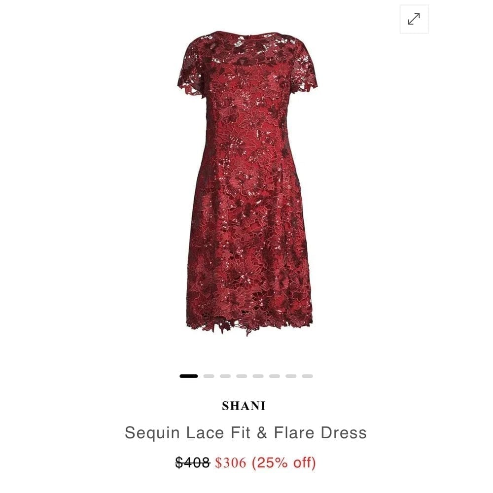 Shani Sequin Lace burgundy holiday dress, festive, Christmas party, size 4