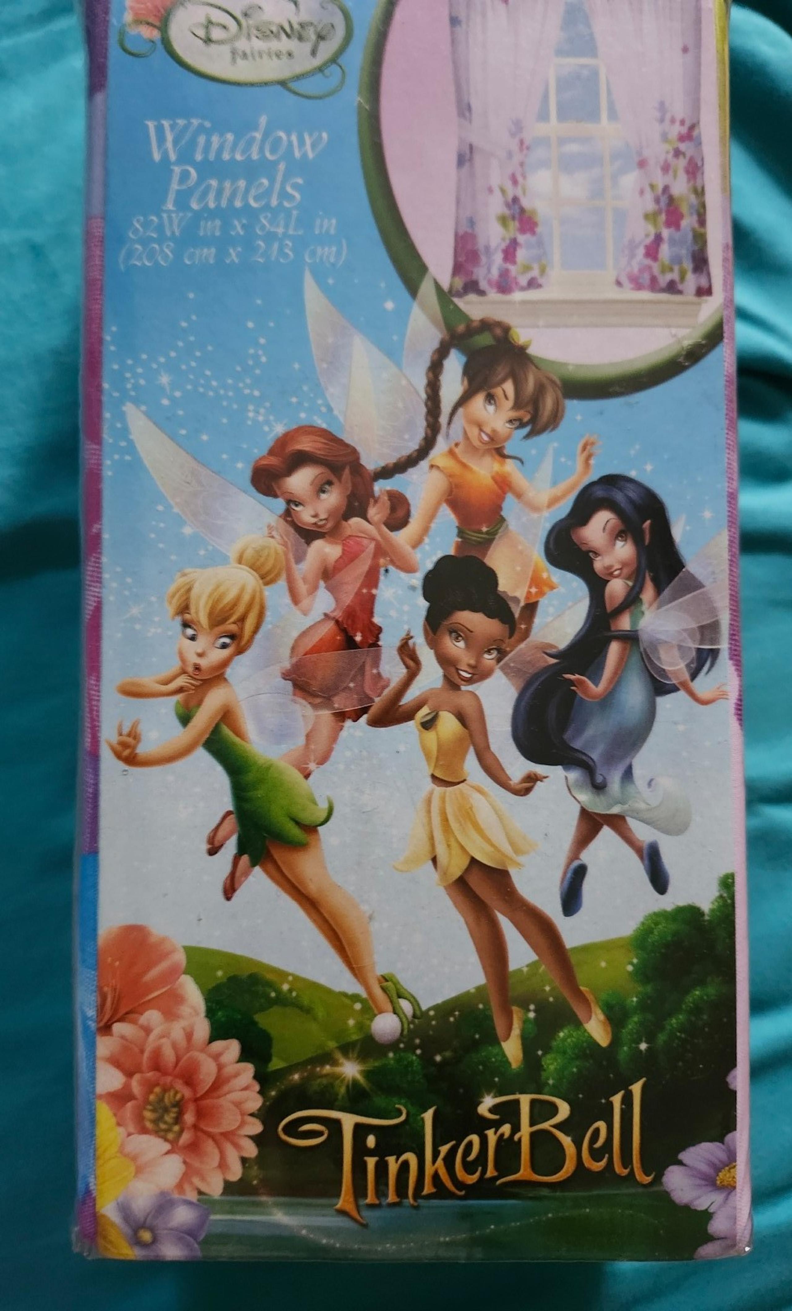DISNEY TINKERBELL FAIRIES FLY LIKE THE WIND PURPLE DRAPES WINDOW TREATMENT
