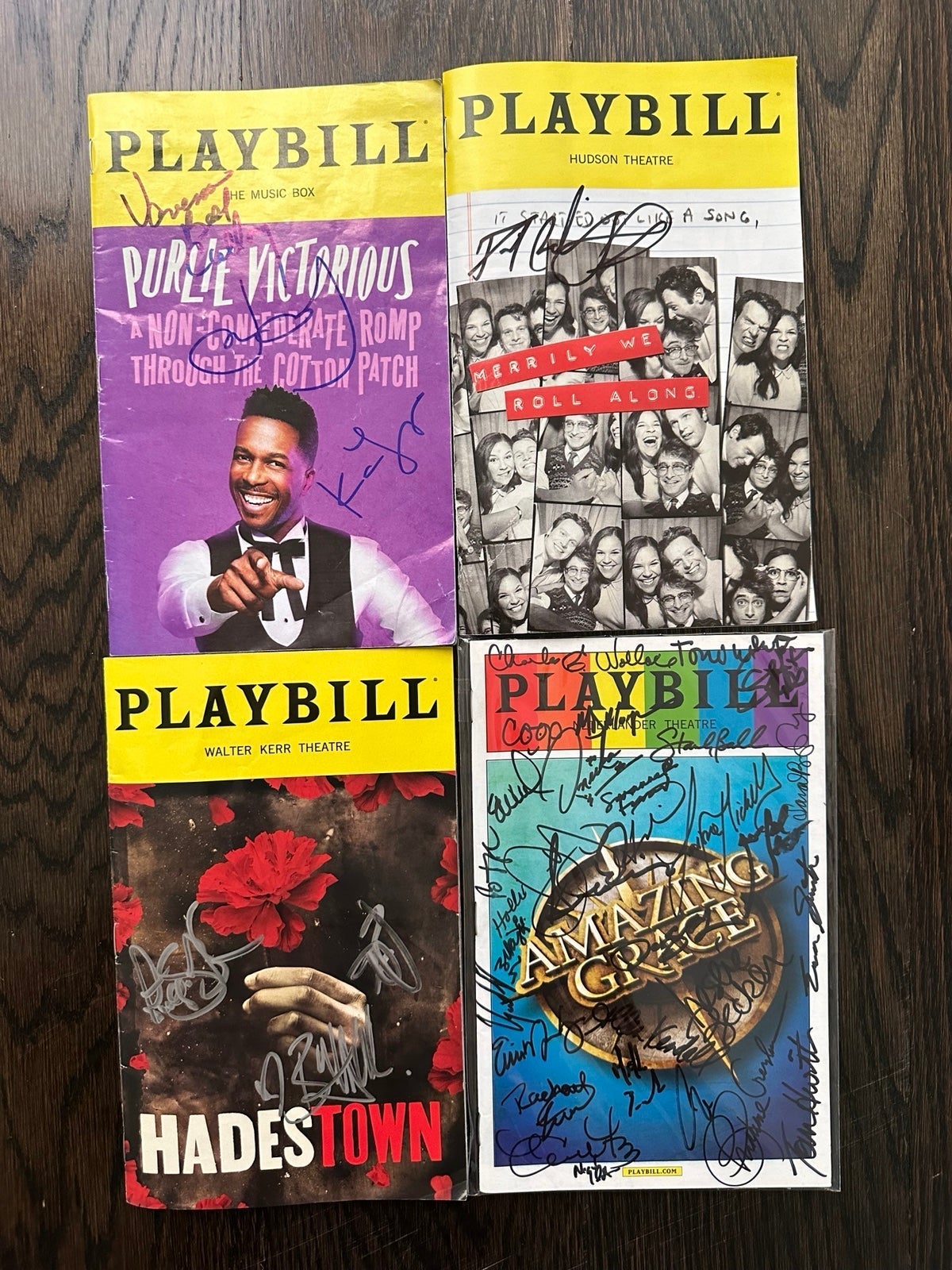 Lot of 4 Signed Broadway Playbills