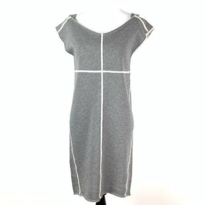 New Lacoste Womens dress sz 36 S 4 gray sweatshirt dress vintage Y2k street wear