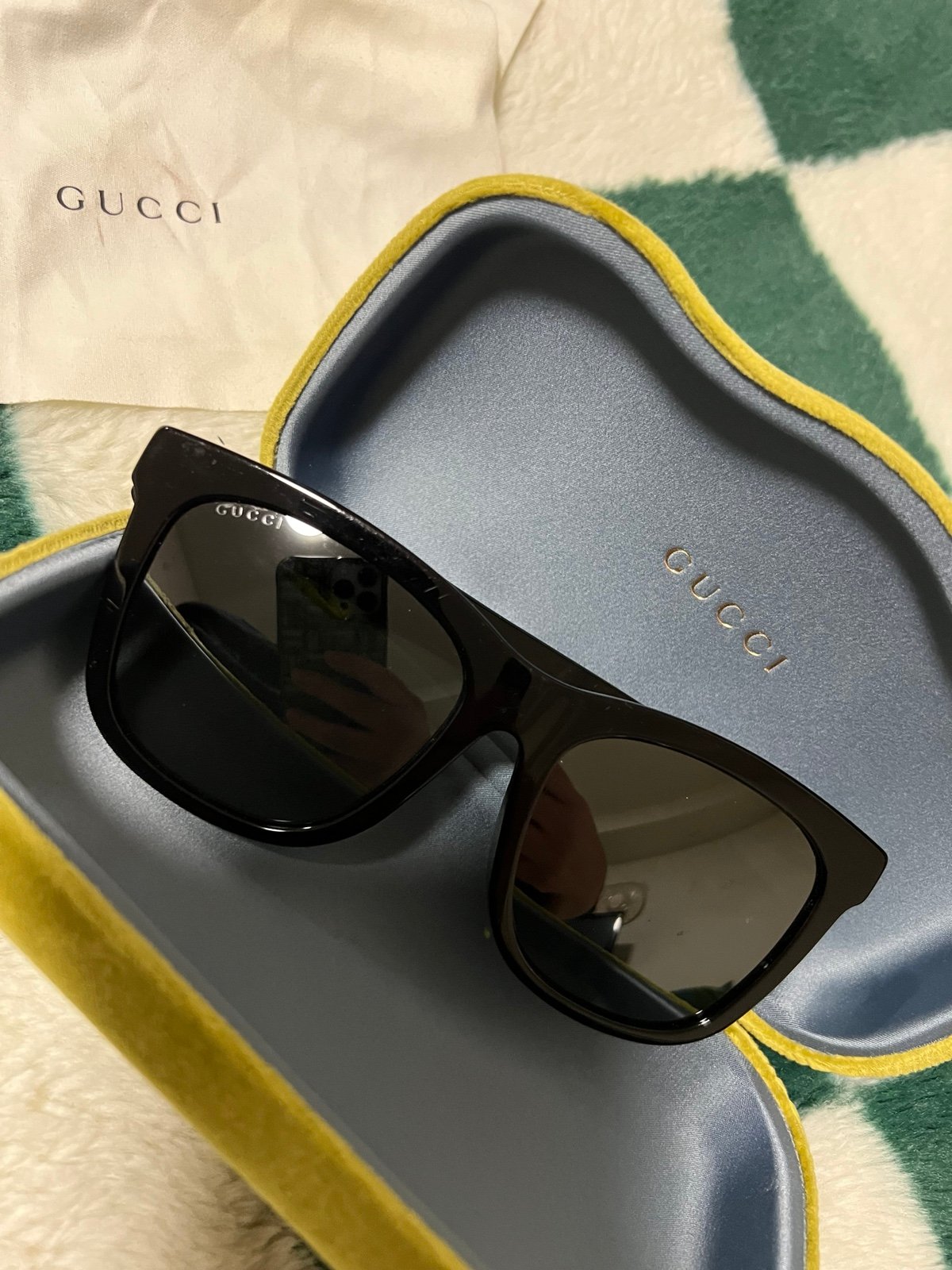 Gucci black square sunglasses