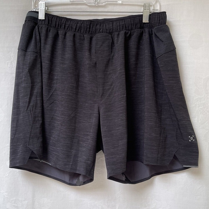 Lululemon Surge Lined Shorts Mens XL Black Running Jogging Lightweight Gym
