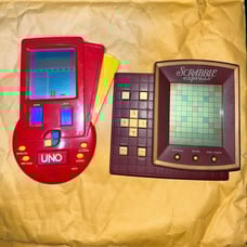 Scrabble & UNO 1999 Vintage Handheld Games