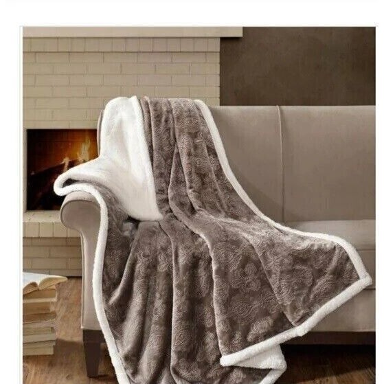 Madison Park Elma Oversized Textured Plush Throw Blanket 60x70