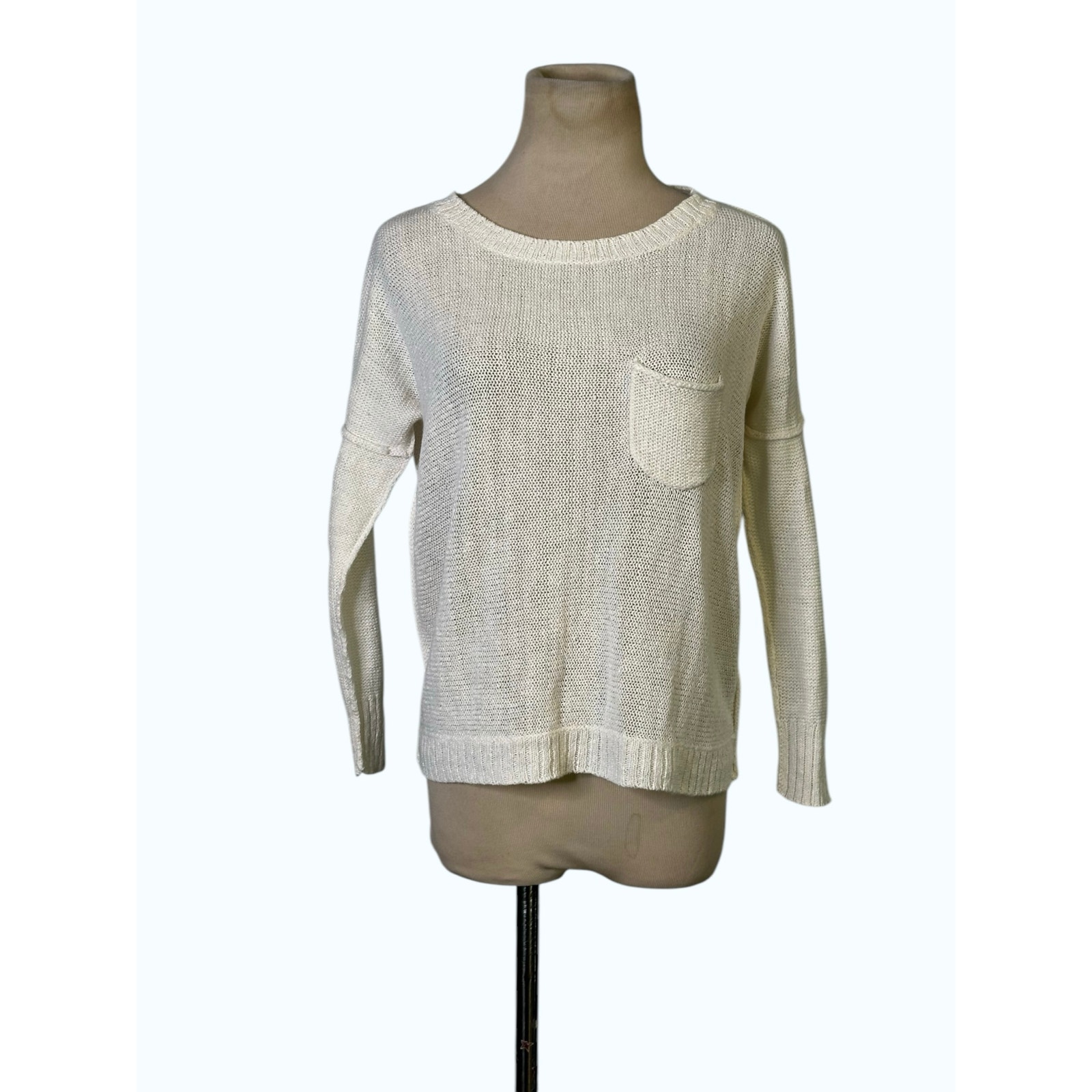 Brochu Walker white linen sweater size Small
