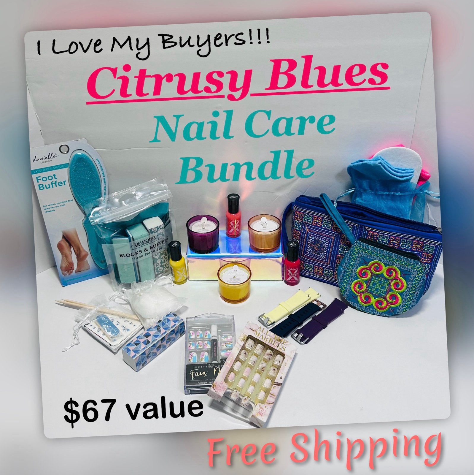 I STILL LOVE MY BUYERS!-FREESHIPPING-Citrusy Blues Nail Care Bundle